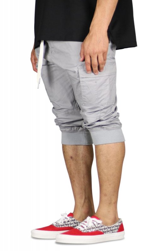 Gray Cargo Jogger Shorts
