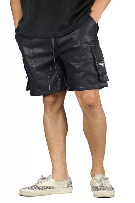 Leather Cargo Shorts