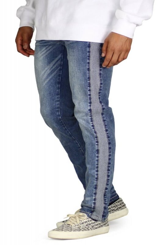 M.Blue Biker Track Jeans
