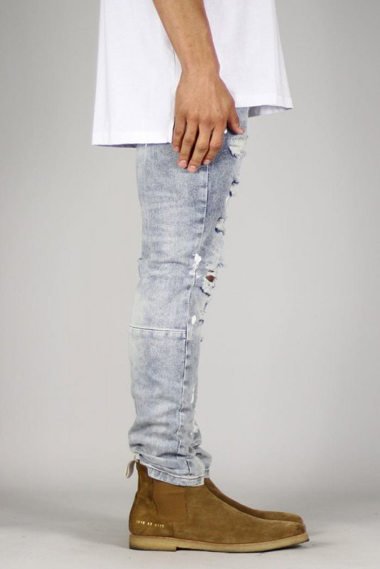 LT.Blue Rag Splatter Jeans