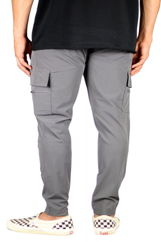Charcoal Cool Nylon Zipper Pants