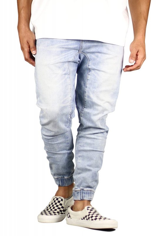 LT.Blue Drop Crotch Denim Joggers
