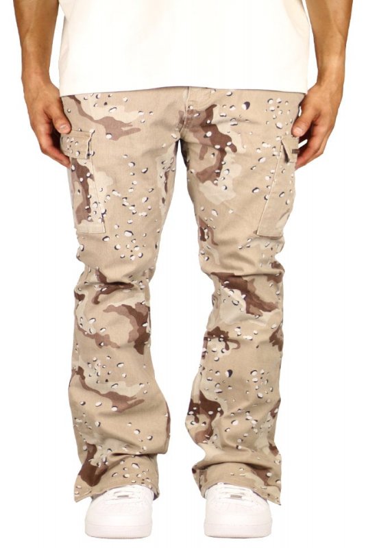 Desert Camo Flare Cargo Pants