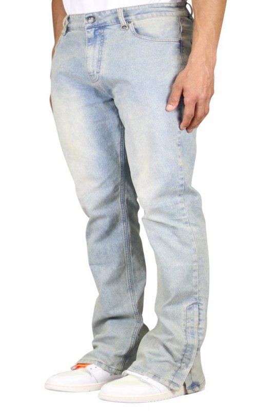 LT. Blue Flare Zipper Jeans