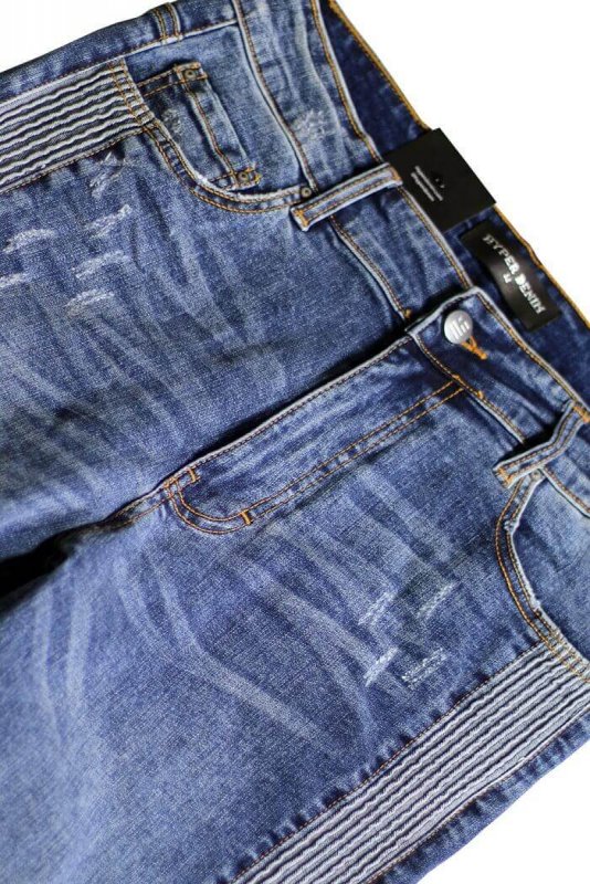 M.Blue Biker Track Jeans