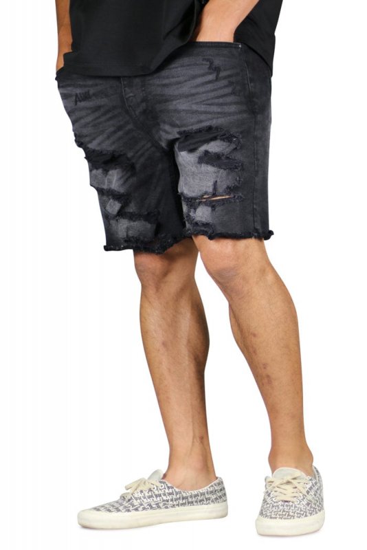 Black Thrasher Denim Shorts