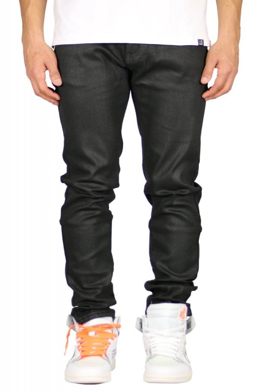 Wax Coated Slim Tapered Jeans