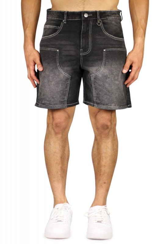 Black Carpenter Denim Shorts