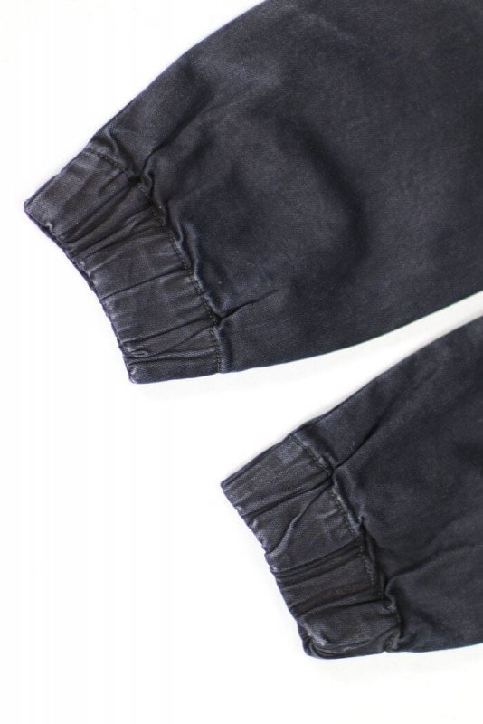 Black Drop Crotch Denim Joggers