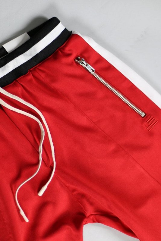 Red Track Zipper Joggers