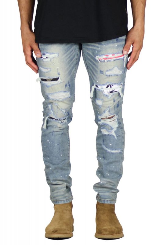 Indigo Patch Jeans