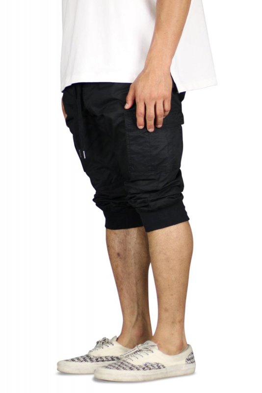 Black Cargo Jogger Shorts