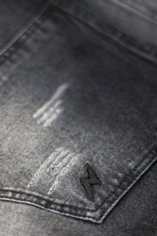 Black Drop Crotch Denim Joggers