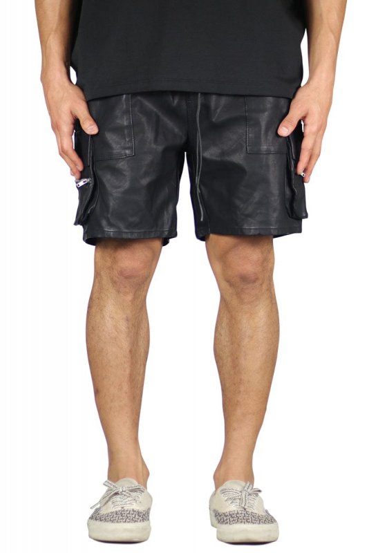 Leather Cargo Shorts