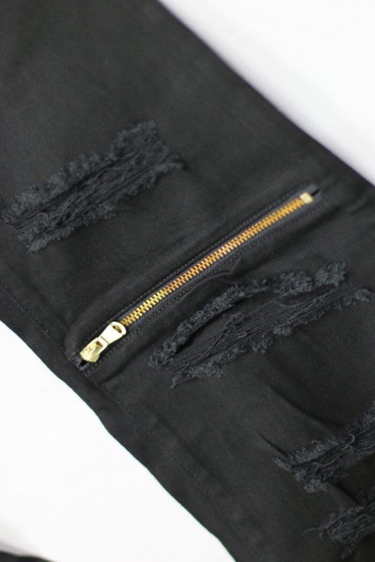 Black Knee Zipper pants