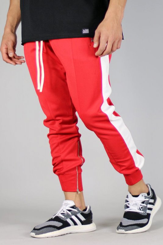 Red Track Zipper Joggers