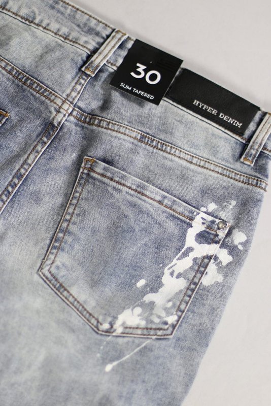 LT.Blue Rag Splatter Jeans