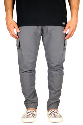 Charcoal Cool Nylon Zipper Pants
