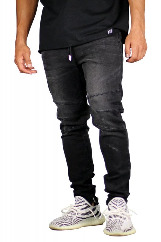 Black Gnu Zipper Jeans