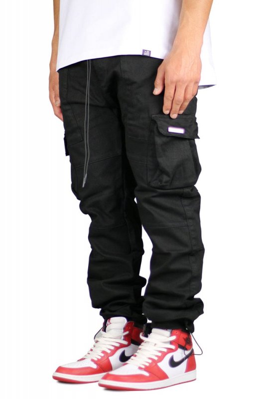 Black Straight Cargo Pants