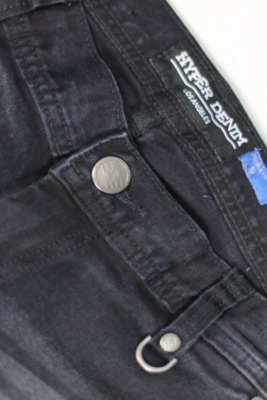 Black Drop Crotch Denim Joggers