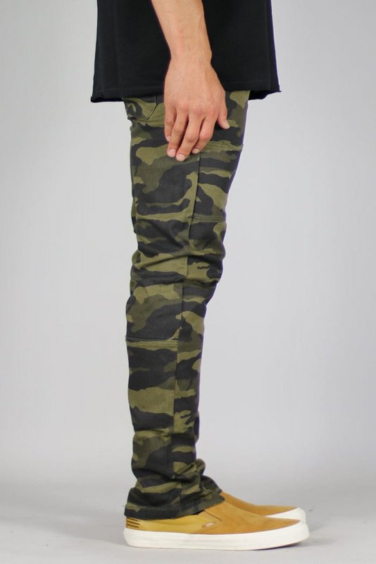 Olive Camo Zipper Pants