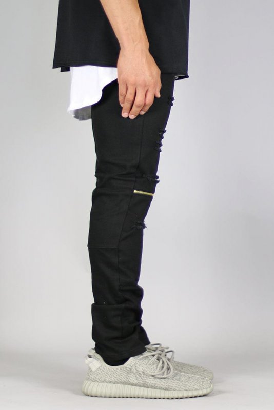 Black Knee Zipper pants
