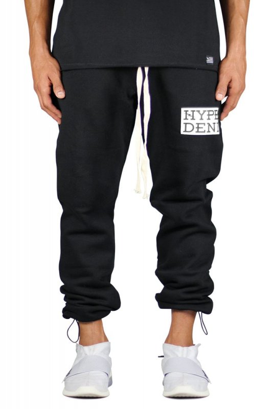 Black Cord Lock Sweat Pants