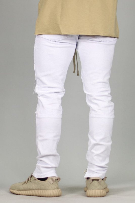 White Nate Zipper Pants