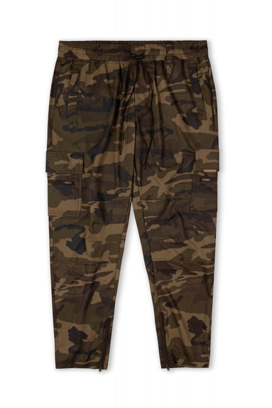 Olive Camo Cool Nylon Zipper Pants